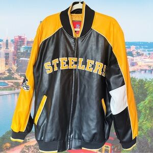 NFL | 90s Vintage Pittsburgh Steelers Black and Gold Varsity Jacket